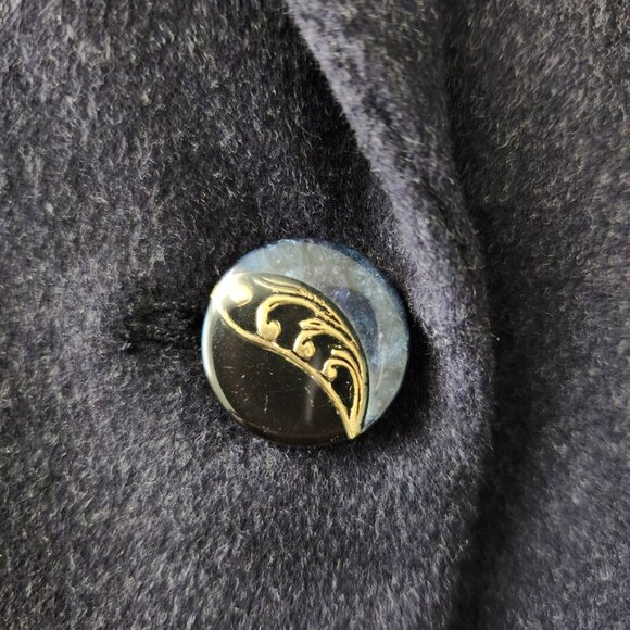Vintage Lord & Taylor Gray Blue Cashmere Blazer Jacket Swing Button Wool‎ Sz 10 - Picture 3 of 12